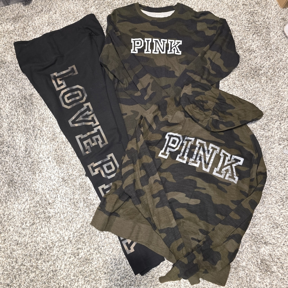Camo and Black PINK Loungewear Set